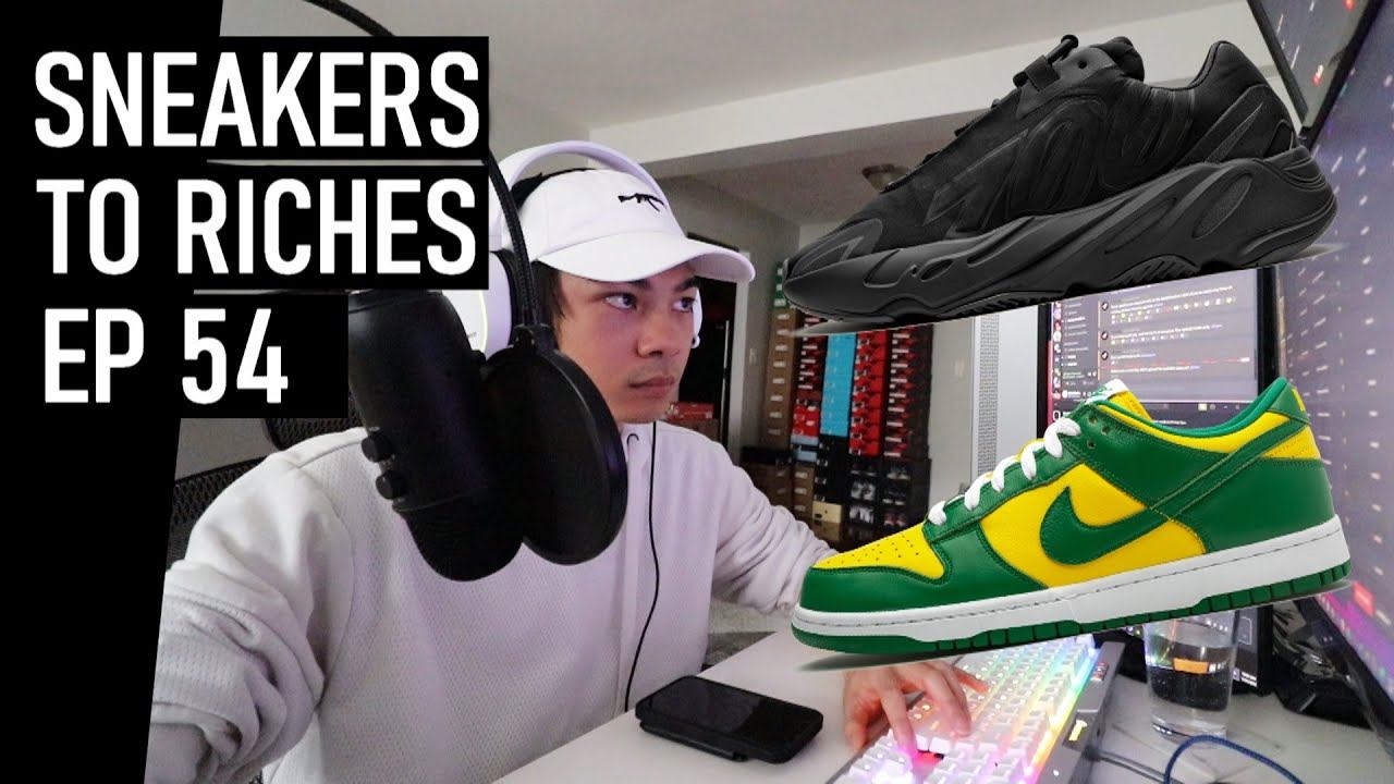 Ep 54 - Black Yeezy 700 MNVN LIVE COP! Reselling & Botting VLOG Sneakers To Riches смотреть онлайн