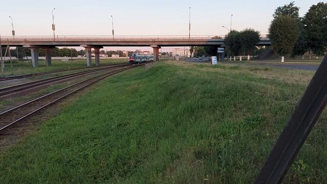 Дизель-поезд ДП3-004(PESA 730M),станция Лида(перегон Лида-Гутно) смотреть онлайн
