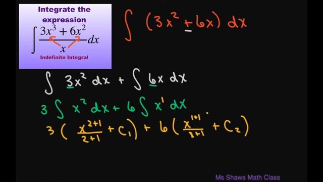 Integrate the expression (3x^3 + 6x^2)/x dx смотреть онлайн