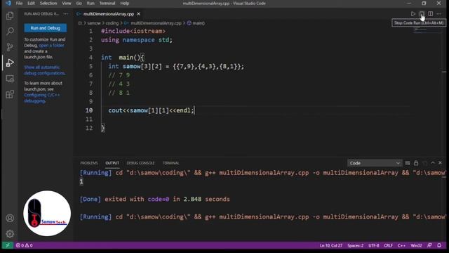multidimensional arrays | afsomali | c++ смотреть онлайн