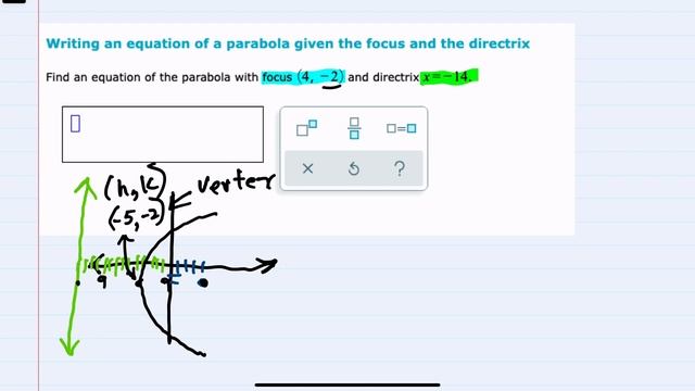 Writing an equation of a parabola given the focus and the directrix смотреть онлайн