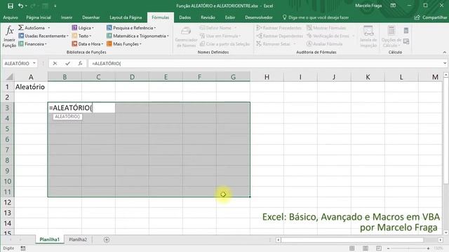 EXCEL 2016 | Função ALEATÓRIO E ALEATÓRIOENTRE смотреть онлайн