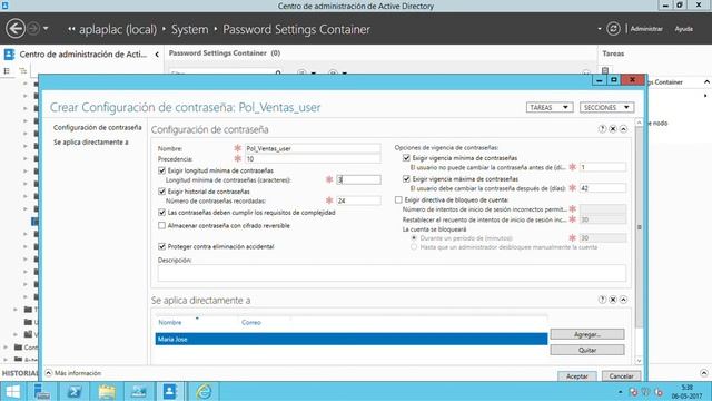 Crear Politica de Contraseña con Password Container Settings Windows Server 2012 R2 смотреть онлайн