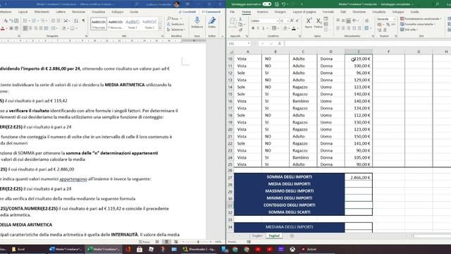 EXCEL: Media, mediana e moda PARTE 1 La media - EXCEL: Statistics - Mean, median fashion PART 1 смотреть онлайн