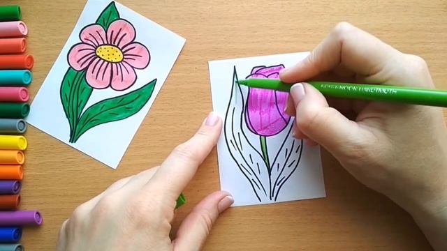 Как нарисовать ЦВЕТЫ ДЛЯ МАМЫ / мультик раскраска для детей / Нарисуй Ка смотреть онлайн