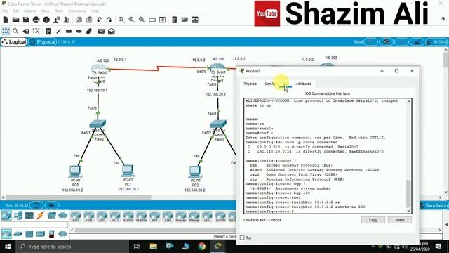 BGP(Border gateway protocol) - Configuration in Cisco packet Tracer смотреть онлайн