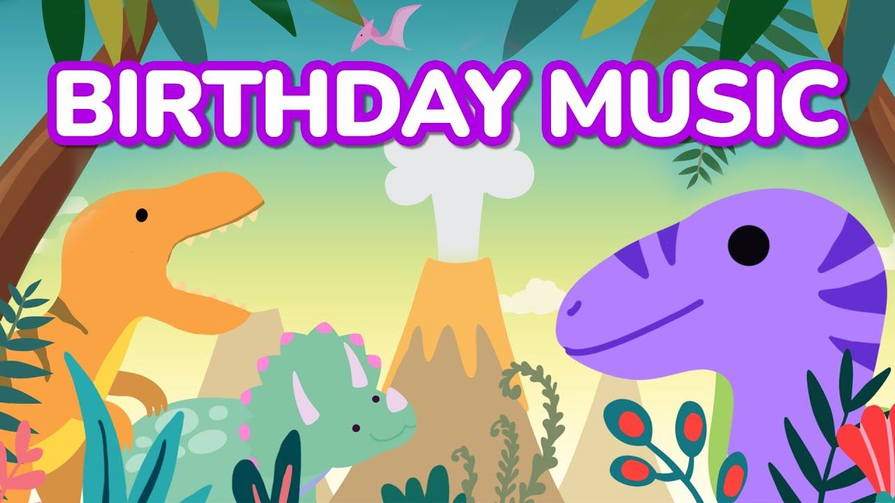 Cute Dinosaur Birthday Party Music Playlist, Animated TV Loop Background смотреть онлайн
