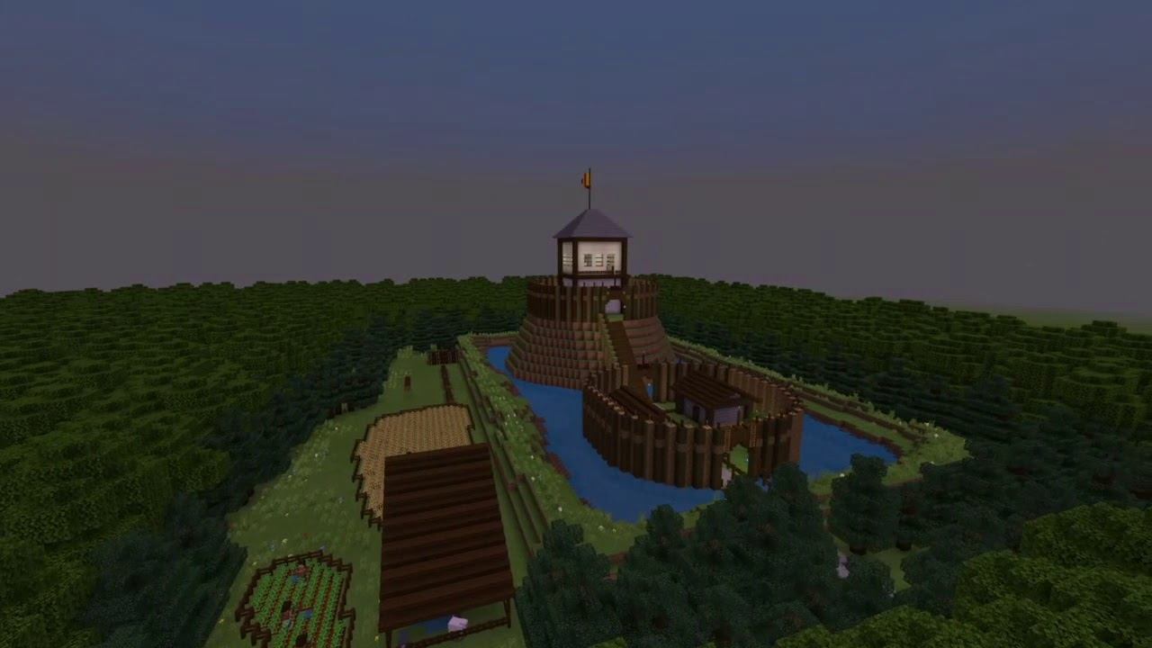 Motte and Bailey Castle in minecraft! смотреть онлайн