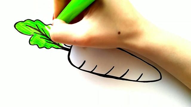 Как нарисовать МОРКОВКУ, ОВОЩ / Мультик раскраска МОРКОВКА / Нарисуй Ка смотреть онлайн