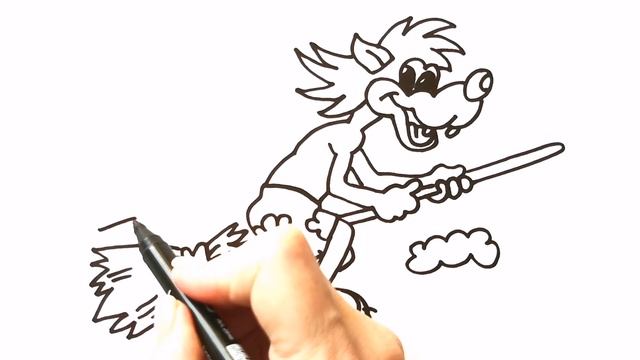 Как нарисовать ВОЛКА из НУ ПОГОДИ / раскраска для детей / Нарисуй Ка смотреть онлайн