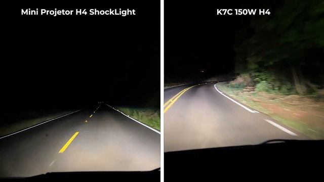 K7C H4 150w VS Mini Projetor H4 ShockLight - COMPARATIVO NA PRÁTICA