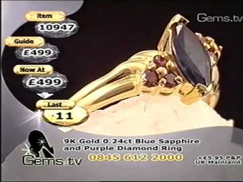 Gems TV - Blue Sapphire & Purple Diamond Ring смотреть онлайн