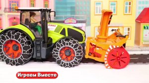 Играем в игрушки вместе ! Город игрушек ! Машинка, трактор, грузовик !