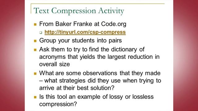 Unit 2: Text Compression Activity смотреть онлайн