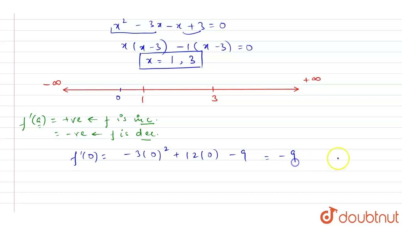 Find the intervals in which the function : `f (x) = 20 - 9x + 6x^2 | Class 12 Maths | Doubtnut смотреть онлайн