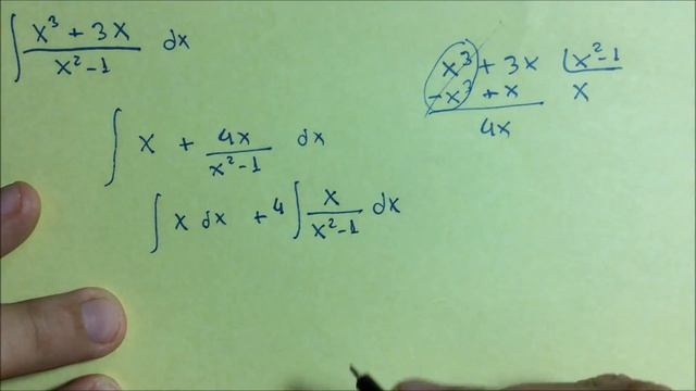Integral [ (X³ + 3X) div (X² - 1) ] dX смотреть онлайн