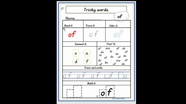 JOLLY PHONICS | Group 6 |worksheets LKG, UKG, Toddlers, X Y Ch Sh Th Words Sounding Blending Readin