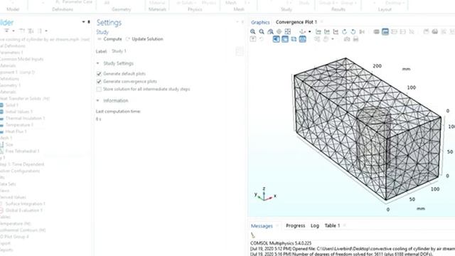 COMSOL || Convective Cooling Of A Cylinder By An Air Stream