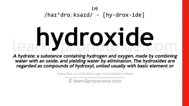Pronunciation of Hydroxide | Definition of Hydroxide смотреть онлайн