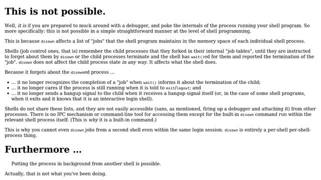 Unix & Linux: How to disown a process from another shell? (2 Solutions!!) смотреть онлайн