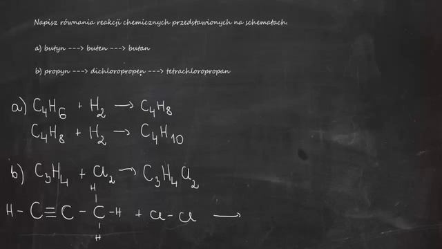 Napisz równania reakcji chemicznych przedstawionych na schematach. a) 1. C4H6 + H2 = C4H8 смотреть онлайн