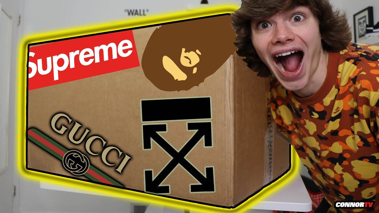 Crazy Online Hypebeast Mystery Box! Best Of 2019 GUCCI Off White Supreme смотреть онлайн