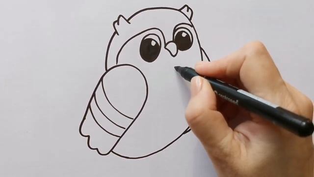 Как нарисовать СОВУ / раскраска для детей / Нарисуй Ка смотреть онлайн