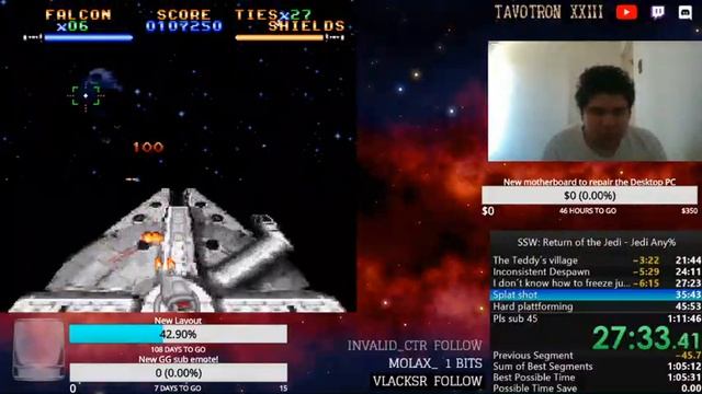 Super Star Wars: Return of the Jedi Speedrun Jedi Any% in 51:12 смотреть онлайн