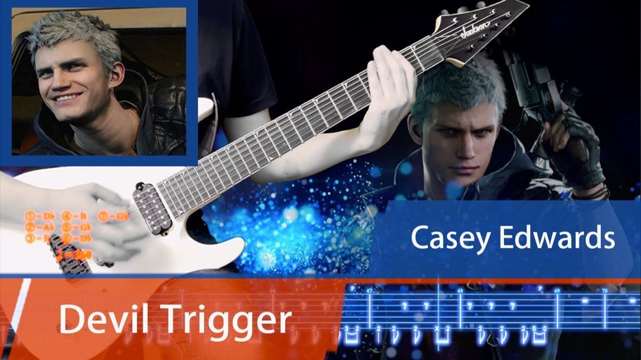 Devil May Cry 5-Devil Trigger guitar solo cover with tab смотреть онлайн