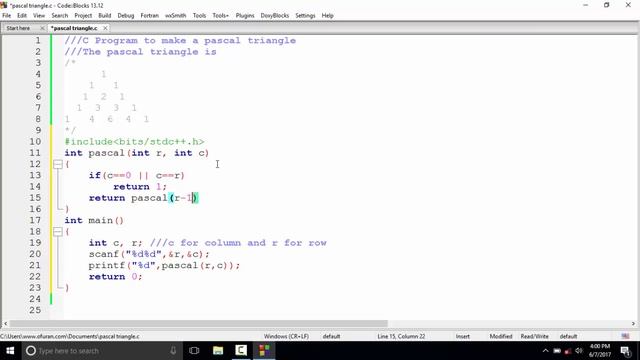 Pascal Triangle C Programming Coding Tube Video смотреть онлайн