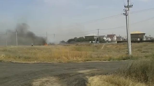 Пожар в п. Краснооктябрьском Волжский смотреть онлайн