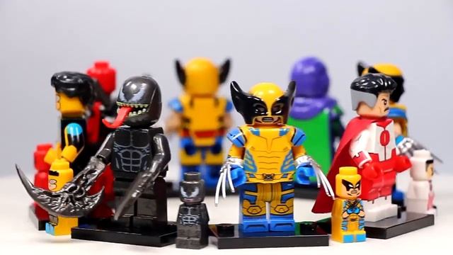 8 PCS Wolverine Kang the Conqueror Riot Venom Invincible Deadpool Omni Man Unofficial Lego TV6205 смотреть онлайн