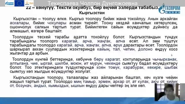 23. 9 класс Кыргыз тили Текеспаева Чолпон Дунгожоевна смотреть онлайн