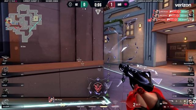 KRÜ Klaus 1v3 one tap clutch vs G2 Esports | VCT Americas Kickoff 2024 смотреть онлайн