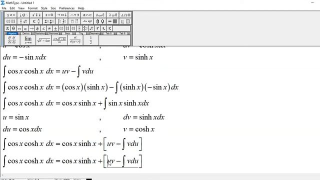 Integration by parts: Integral of cos x cosh x dx смотреть онлайн