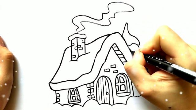 Как нарисовать ДОМИК ЗИМОЙ / Мультик раскраска ДОМ / Нарисуй Ка смотреть онлайн