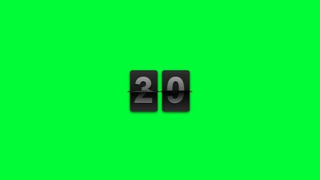 Count Up Timer - Countdown 60 Seconds Green Screen