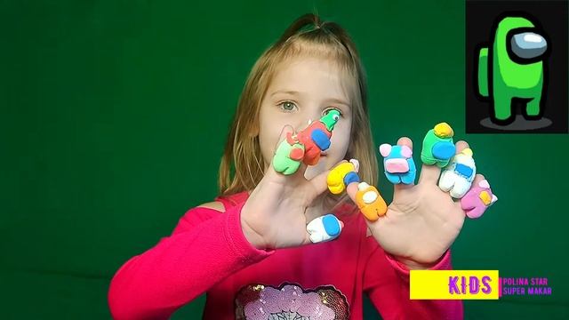Учим Цвета🖐👾🌈 Семья пальчиков AMONG AS Полина Макар Песня Для Детей смотреть онлайн