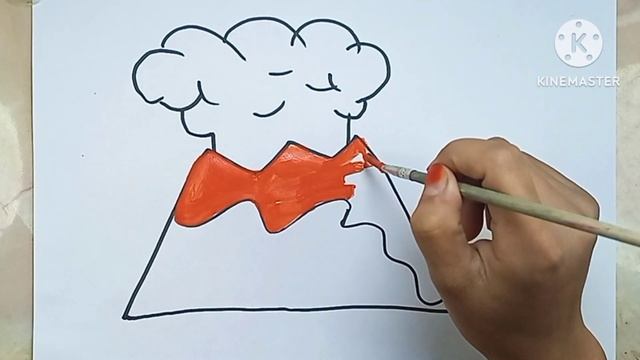 Bolalar Uchun Vulqon Rasmini Chizish
