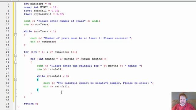 5-10 C++: Calculating Average Rainfall (Nested For loops) смотреть онлайн