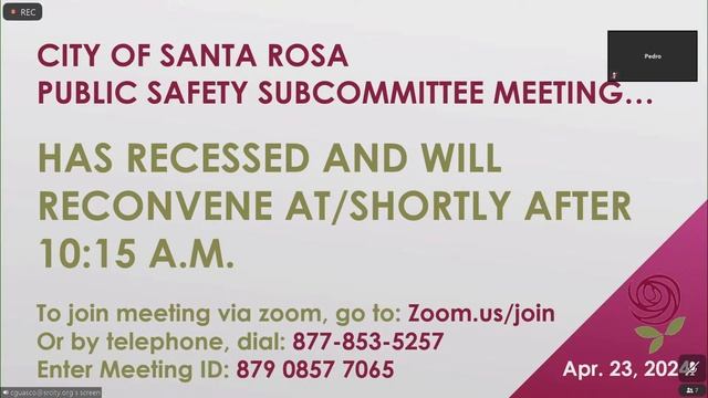 City of Santa Rosa Public Safety Subcommittee April 23, 2024 смотреть онлайн