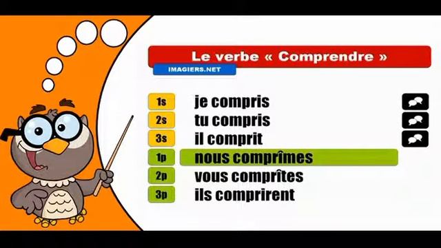 Изучение французского языка сопряжения # Comprendre # Indicatif Passé simple смотреть онлайн