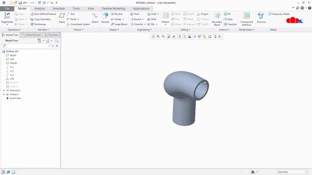 3d Curve in Creo Parametric смотреть онлайн