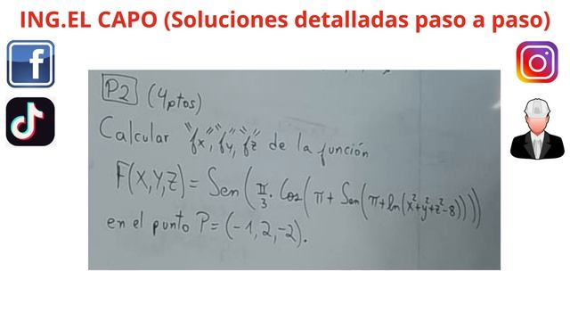 Calcular fx,fy,fz de la funcion . F(x,y,z)=Sen(phi/3 *Cos(phi+Sen(phi+ln(x2+y2+z2-8))) смотреть онлайн