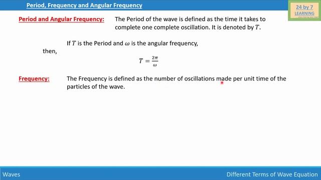 Period Frequency and Angular Frequency I Waves I Grade 11 I Physics I 24by7learning.com смотреть онлайн