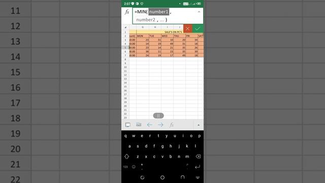 Excel formula \\ excel min formula short video смотреть онлайн