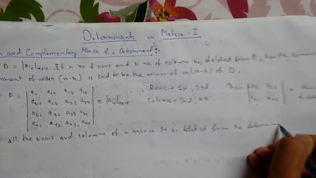 Determinants - Minor and Complementary Minor | Algebraic Complement of a Minor смотреть онлайн
