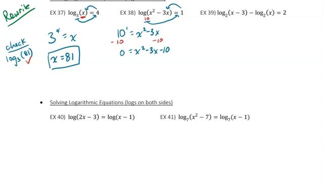 Basic Exponential and Log Equations смотреть онлайн