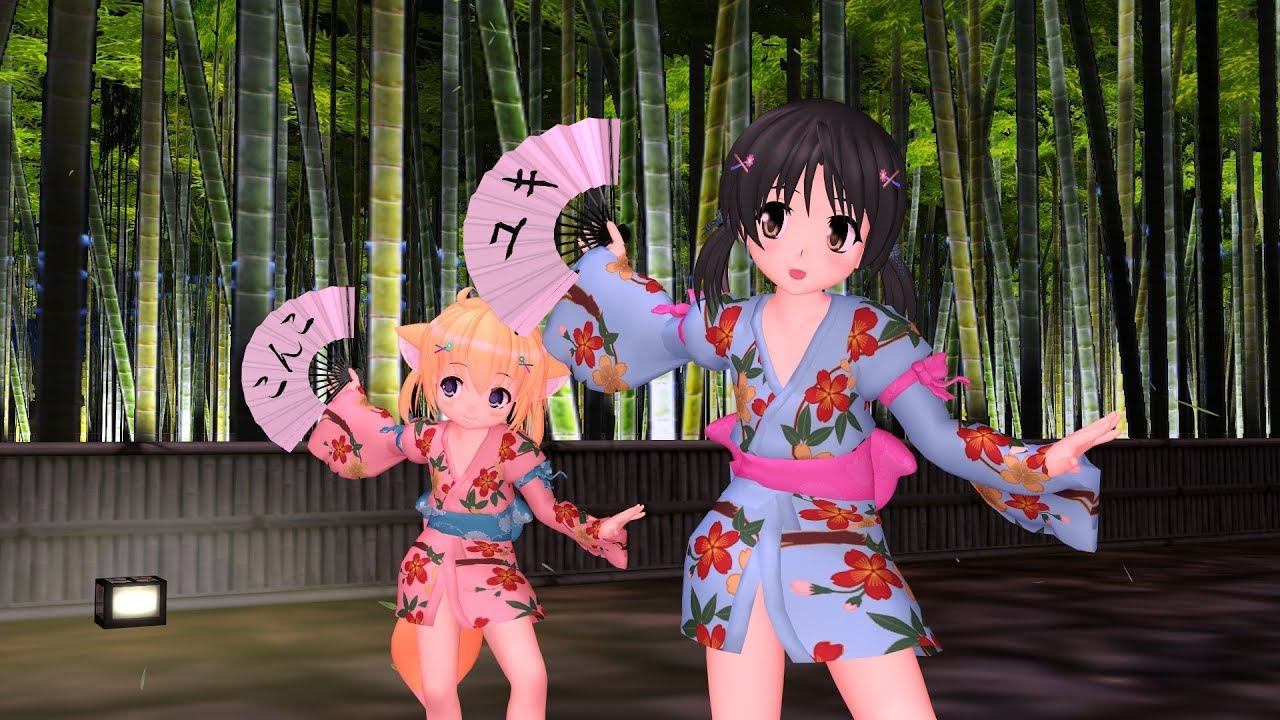 『宵々古今』　歌：歌愛ユキ、ふぉっくす紺子　MMDリップ配布あり　　MMD二人用カメラ配布あり  Kaai Yuki  Fox Konko   MMD　MikuMikuDance