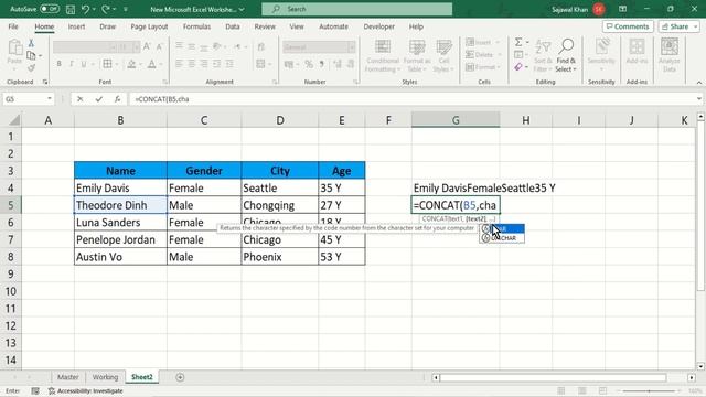 Concatenate Two or More Columns Data with a Line Break in Excel | Combine Cells Data with Line Brea смотреть онлайн
